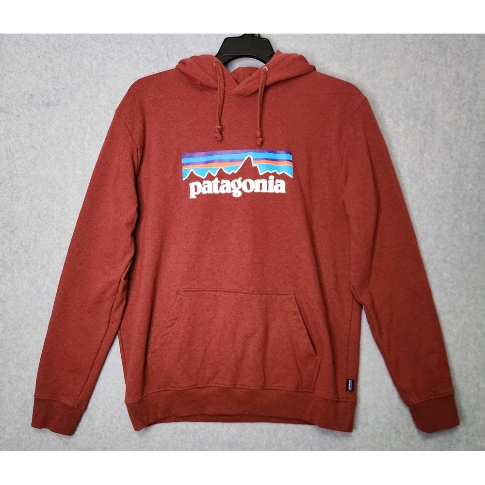 Patagonia Men's P-6 Logo Uprisal Hoody Burl Red Orange Large Pullover Hoodie